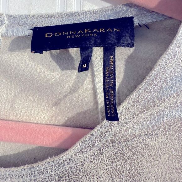 Donna Karan Silver Graphic Boxy T-Shirt Sz M‎ - Picture 4 of 5